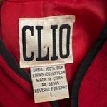 Vintage Y2K Clio Sz Large Red Black Silk Mandarin Asian Jacket Flapper Dress Set Photo 14