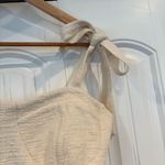 Maeve Anthropologie  Cream Structured Tie Tank‎ Top Size Large Photo 3