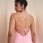 Lulu’s Confident Allure Light Pink Ruched Lace Photo 7