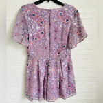 Altar'd State Purple Floral Print Short Romper Flutter Sleeve V Neck Sz M Photo 1
