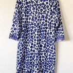Gretchen Scott Jersey Border Town Dress in Blue Wildcat Size L Photo 7