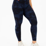 Fleo El Toro 25" Leggings Womens L Heather Navy Clouds High Rise Sporty Gym Yoga Blue Size L Photo 0