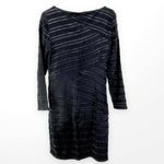 Reiss  Black Striped Long Sleeve Sheath Dress Photo 1
