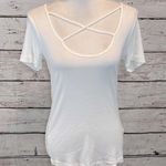 Splendid T-Shirt Supima Cotton with Criss Cross Bust White-S Photo 0