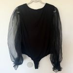 Hutch Anthro Puff Mesh Sleeve Bodysuit V-Neck Statement One Piece Stretch Sz 1X Photo 2