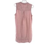 Casacabana muted red Pink Striped Mini Dress linen blend pin tuck m sleeveless White Size M Photo 1