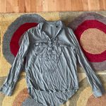 SO Army Olive Green Lace Up Criss Cross Pocket Long Sleeve Top Shirt Junior’s Small Photo 2