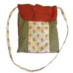 Handmade Burlap & Floral Sage green & Rust cottagecore tote . Photo 0