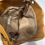 Nine West Large Faux Pebbled Leather Satchel Shoulder Handbag Mustard Yellow Photo 4