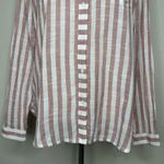 Lucky Brand  Pink White Stripe Button Down Women’s Shirt Photo 3
