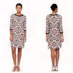 J.Crew Misty Fog Floral Medallion Print 100% Silk Shift Dress size 2 Photo 1