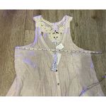 Mystree  Cream Sheer Tank Boutique New Button Up Small Photo 2