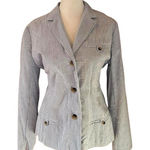 NWOT NorthStyle Seersucker Striped Blazer Small Blue/White White Photo 0
