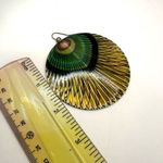 Gold tone peacock statement earrings Photo 5