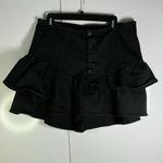 MOTHER Black Ruffled Mini Skirt Size 34 Photo 1