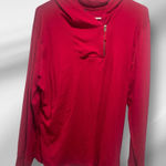 Ralph Lauren  Top Cherry Red 1/4 zip Mock Cowl Neck Zipper 2X Shirt Christmas Photo 0