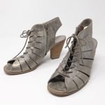 Paul Green Cosmo Leather Peep Toe Lace Up Sandal Bootie Heels shoes metallic 7.5 Photo 33