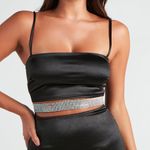 Windsor  Keep It Bold Satin Mini Dress In Black Photo 2