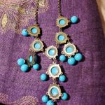 AQUA  Gold Tone Adjustable Length Cabochon Statement Necklace Photo 1