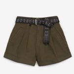 The Kooples High Waist Khaki Cotton Shorts Size 1 Photo 1