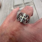 Lab Opal Cross Sterling Silver Ring Silver Photo 2