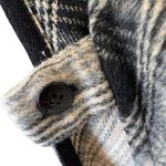 Revolve Blank NYC  Poncho Cape Jacket Checked Out Plaid OS 1/4 Zip Vegan Leather Photo 3