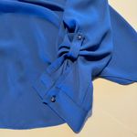 Candie's  Solid Royal Blue Long Sleeve Blouse V Neck 3/4 Sleeve Top Photo 4