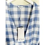 Rails  Brigitte Dress Womens Small Gingham Check Linen Blend Periwinkle Blue‎ Photo 9