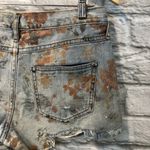 Free People  Floral Distressed Cutoff Denim Shorts Photo 7