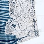 We The Free  Striped Lace Side Tunic Top Women's S/P Blue Grey Photo 12