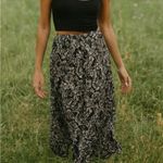 Anthropologie NWT  Butterfly Floral Black & White Maxi Slip Skirt Boho XL Photo 2