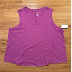 Sonoma The Everyday Tank Top Plus Size Sleeveless Top Magenta V- Neck 2X Photo 4