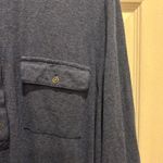 L.L.Bean Women's Henley Blue Knit Long Sleeve Drawstring Waist Shirt Dress Large Photo 5