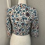 Elevenses Anthropologie  Color Block Floral Cropped Open Front Jacket 0 Dopamine Photo 1