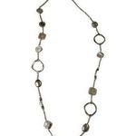 Long Silver Chain Rock Necklace Stone Metal Beads Womens Fashion Jewelry u Photo 0