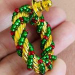 Vintage Avon gold plated with beads Christmas wreath pin Photo 2