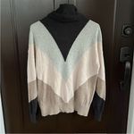 EUC Lilla P Cashmere Blend Chevron Color Block Cowl Sweater Photo 8