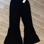 Boutique NWT Black Flared gauzy cotton Pants medium Photo 0