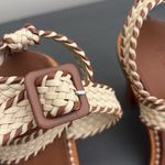 Ulla Johnson RARE Deia High Block Heel Sandal Woven Ankle Strap Natural EU40 Photo 4