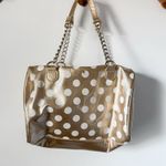 Betsey Johnson Gold and White Polka Dot Shoulder Bag Photo 2