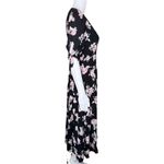 Free People  Dress Womens Small Black Pink Floral Love of My Life Midi Dress Boho Photo 1