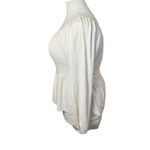 Madewell  Plush Square Neck Smocked Blouse XXL Cream Ivory Milkmaid Babydoll Boho Photo 6