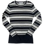 frame denim Like New Frame Striped Metallic Ribbed Long Sleeve Pullover Sweater Size Small Photo 2