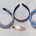 Set of Three Stylish Headbands in Blue, Purple, and Lavender and a kit.sch clip Purple Photo 11