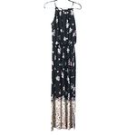 Maurice's  Black Floral‎ Halter Maxi Dress S Wedding Cruise Vacation Cottagecore Photo 3