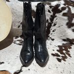 MARC ALPERT 100% LEATHER WESTERN STUDDED BOOTS BURNING MAN SIZE 8.5 A13 Black Photo 4