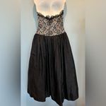 Gunne Sax  Jessica McLintock Black Lace and Taffeta strapless dress Vintage Size9 Photo 5