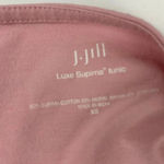 J.Jill  Luxe Supima Tunic Top XS Pink Solid Drop Shoulder Boat Neck Tee Womens Photo 1