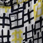 Milly Black White Yellow 100% Silk Off Shoulder Drop Waist SunDress Medium USA Photo 4