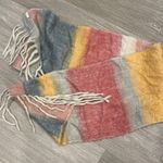 LC Lauren Conrad Lauren Conrad Scarf Womens 16 X 75 Fringe Trim Striped Blanket Soft Fall Winter Photo 0